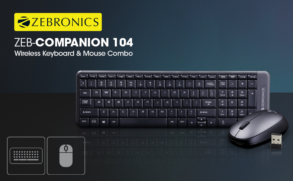 Amazon.in Buy Zebronics Companion 101 Wireless Keyboard and Mouse