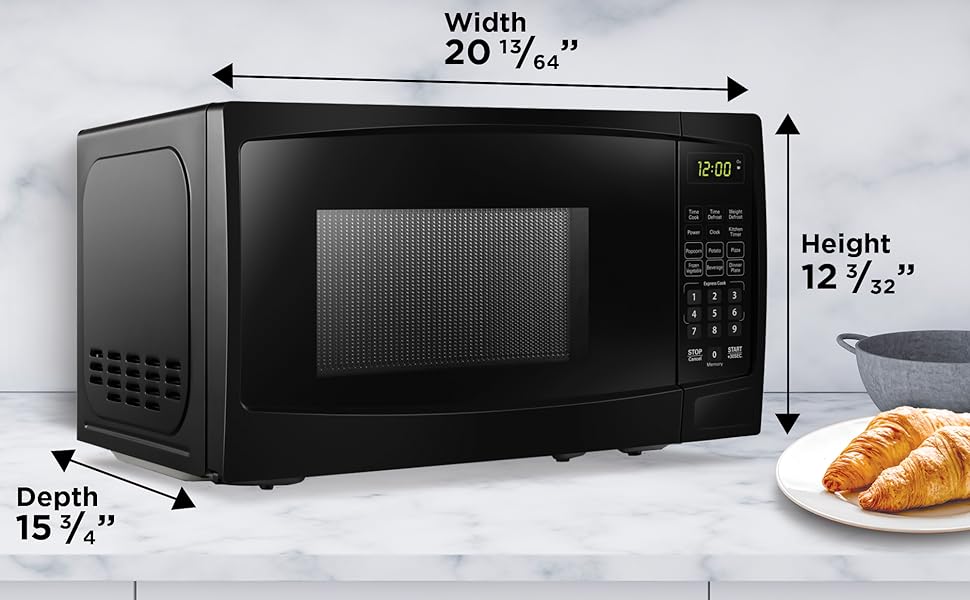 Danby DBMW1120BWW 1000 Watts 1.1 Cu.Ft. Countertop Microwave with Push