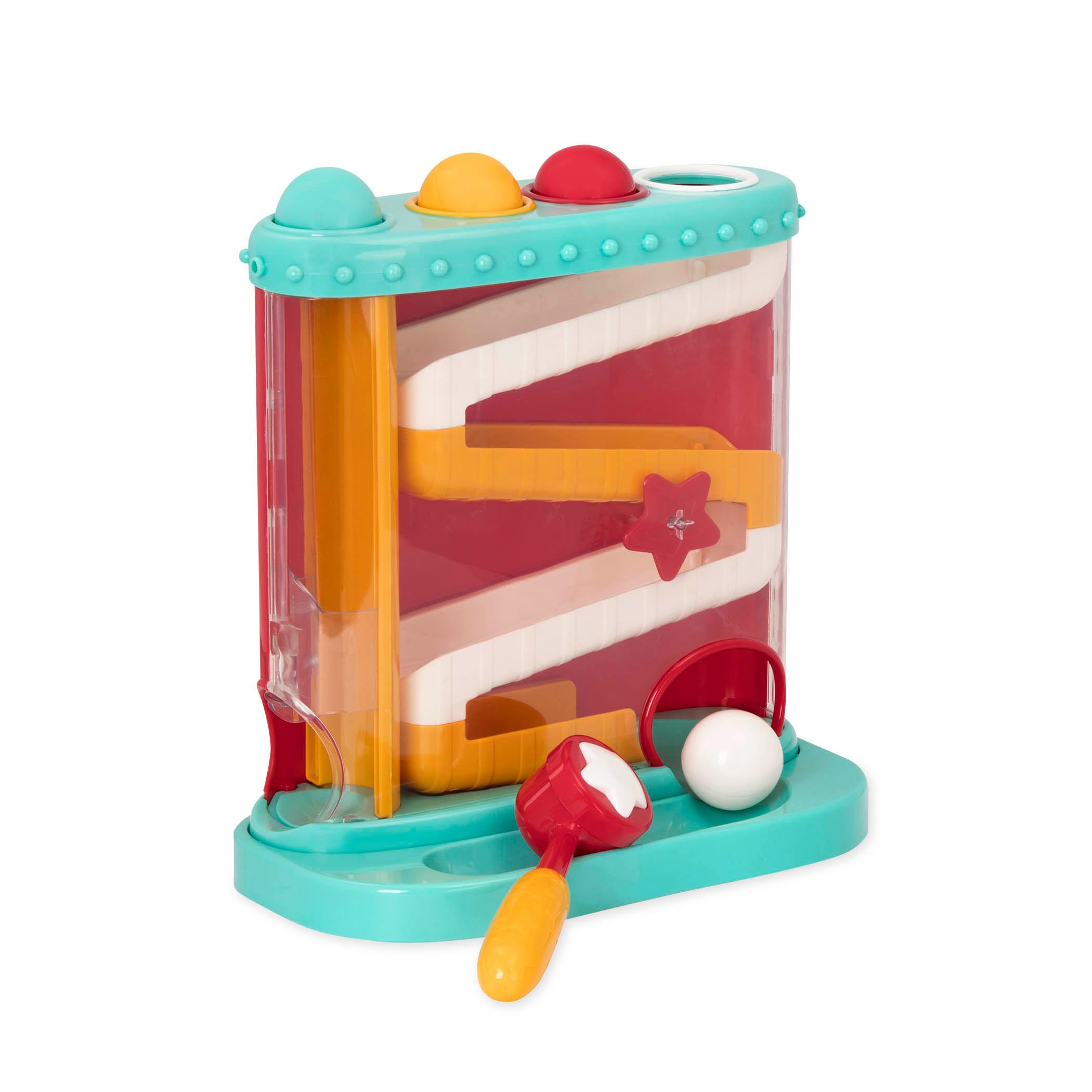 Battat Pound & Roll Baby Activity Toy Station with 1 Toy Hammer & 4