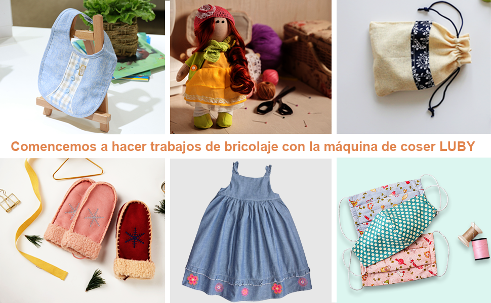 LUBY Máquina de Coser, 12 Puntadas Incorporadas, Bricolaje ...