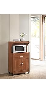 Amazon Com Hodedah Long Standing Kitchen Cabinet With Top