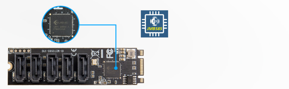 Internal 5 Port Non-Raid Sata III 6GB/S M.2 B+M Key Adapter