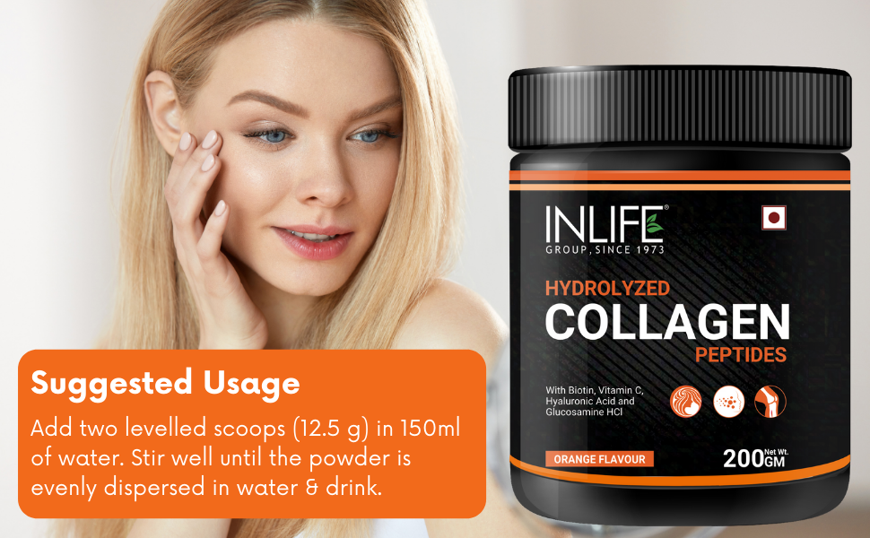 INLIFE Hydrolyzed Collagen Peptides Powder Supplements Type 1 and 3