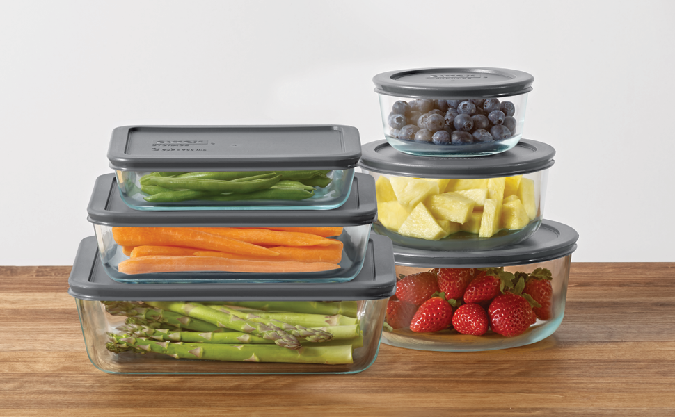 Pyrex 18 Piece Simply Store Food Storage Set, Clear Food Containers