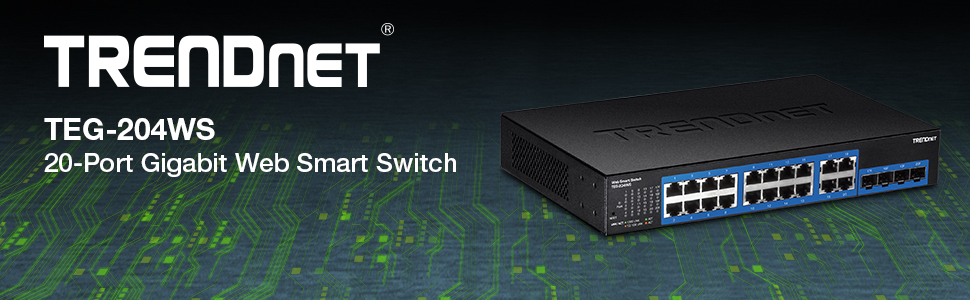  20 Port Gigabit Web Smart Switch, 40Gbps switching capacity, IPv6, MSTP, Loop Back Detection