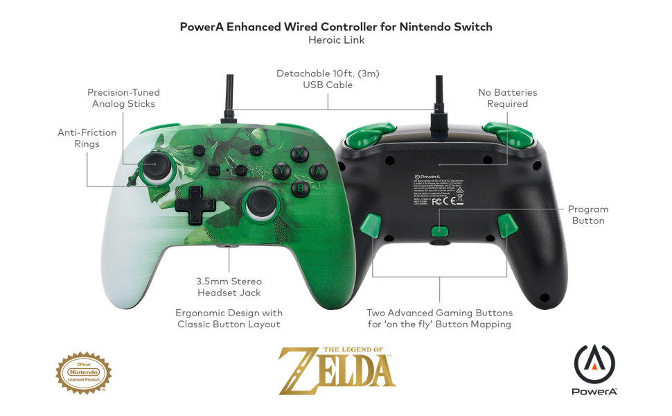 PowerA Enhanced Wired Controller for Nintendo Switch Heroic Link