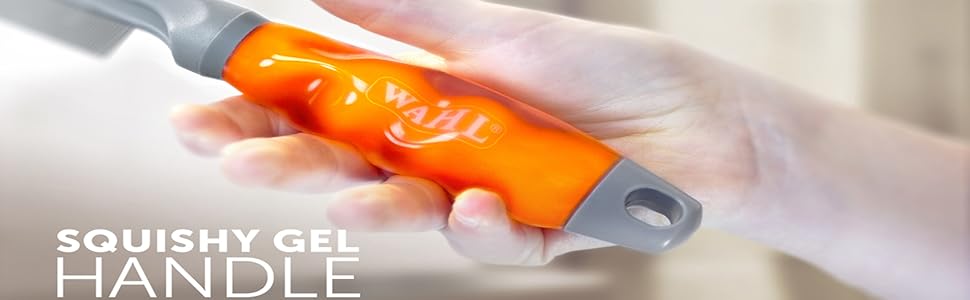 Wahl Large Nylon Slicker, Professional Grooming Brush, Pet Brush for Dogs and Cats, Grooming Tools for Pets, Slicker Brushes for Long Short Haired Animals, Gel Handle 6 Squishy Gel Handle