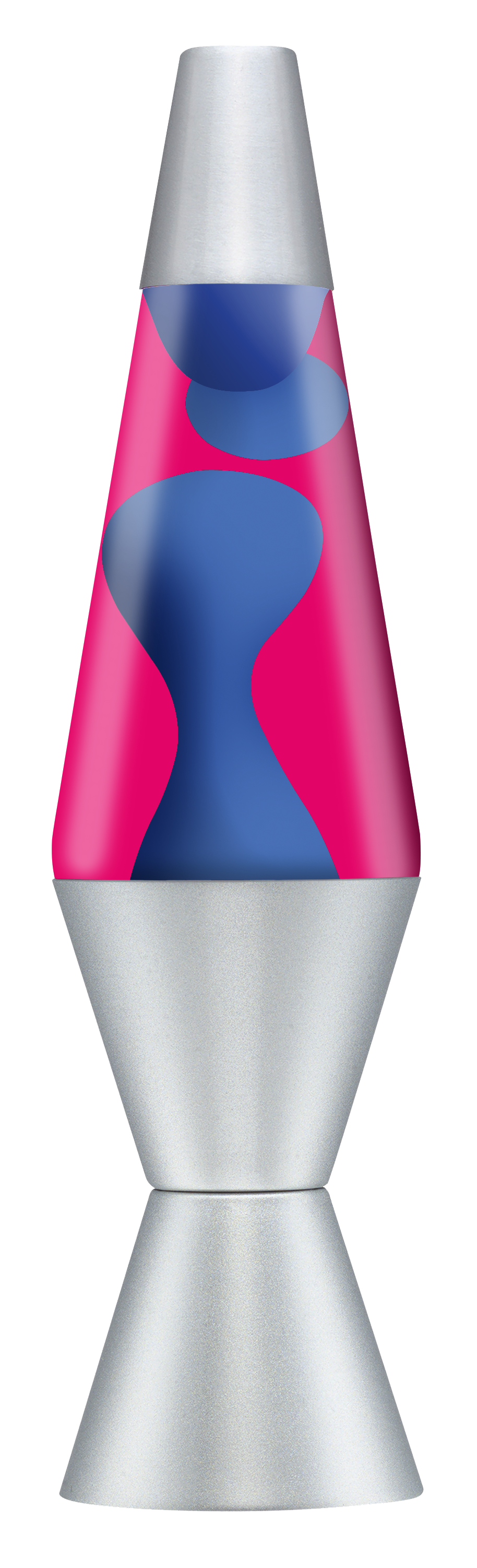 Lava the Original 14.5Inch Silver Base Lamp with Yellow Wax in Blue