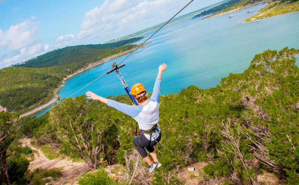 30m Zip Line Kit for Kids and Adult Up to 160kg with Zipline Spring