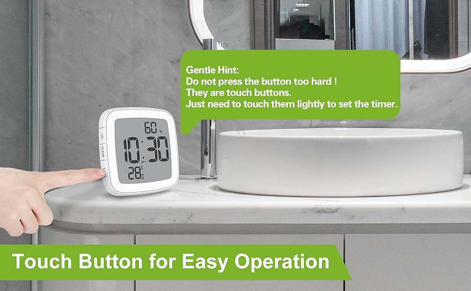 BALDR Digital Shower Clock with Timer Waterproof Shower Timer for