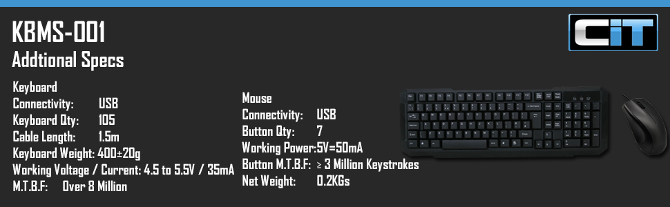 KBMS-001 Keyboard & Mouse Combo