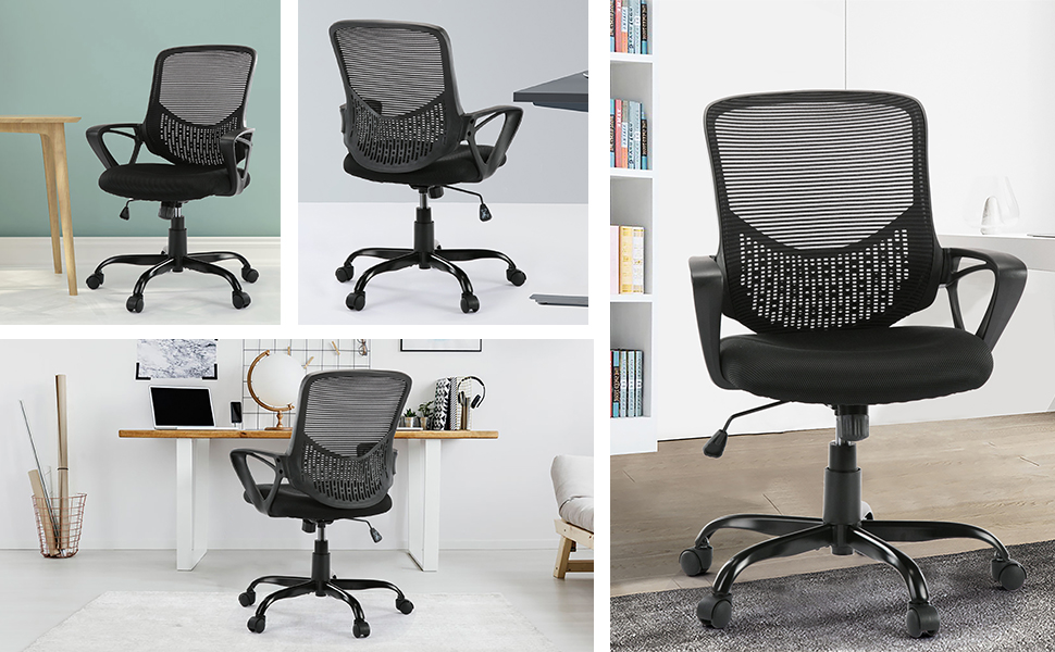 Office Chair, Ergonomic Design Adjustable Rolling Swivel