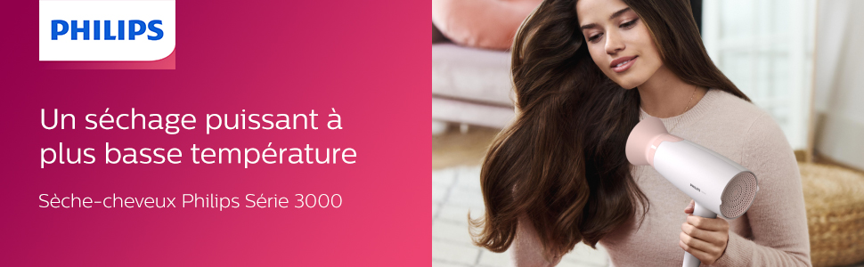 bannière philips sèche cheveux série 3000