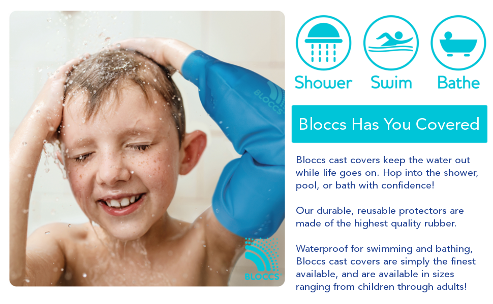 Bloccs Waterproof Cover for Plaster Cast Arm, Swim, Shower & Bathe