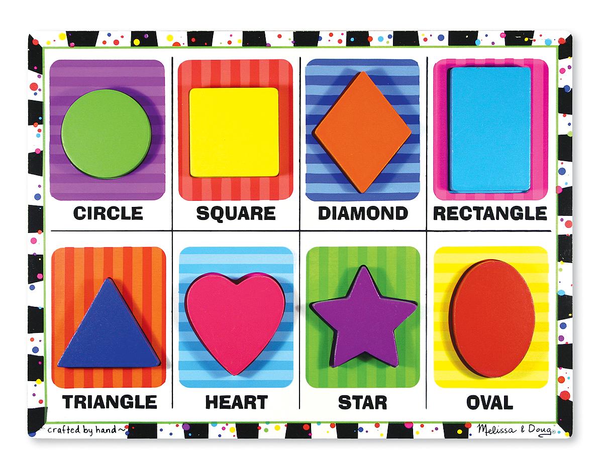 Melissa & Doug Shapes Wooden Chunky Puzzle (8 pcs), Brain Teasers Amazon Canada