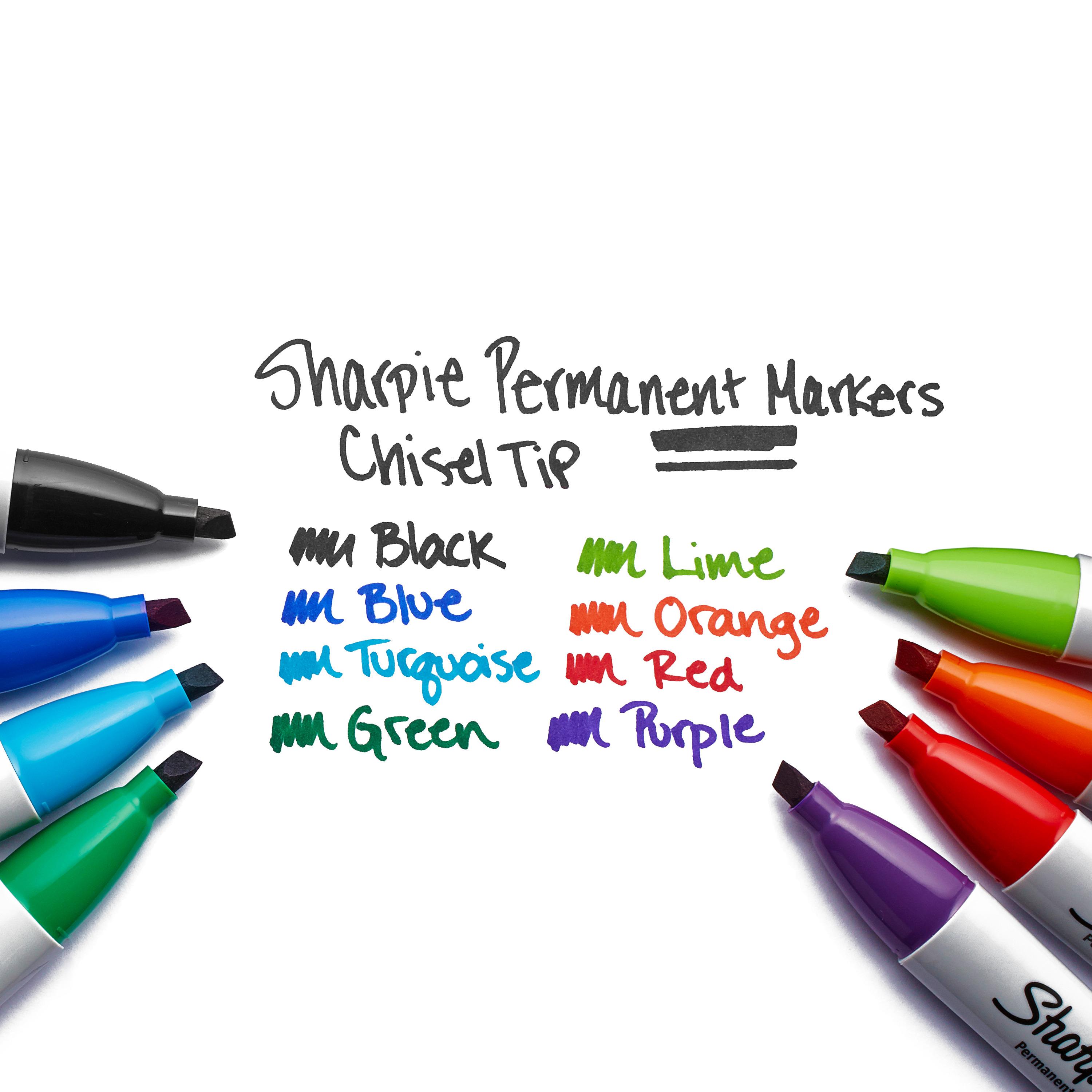 Sharpie Permanent Markers, Chisel Tip, Classic Colors, 8