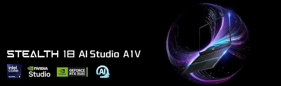 Stealth 18 AI Studio, Intel Core Ultra 9, NVIDIA Studio, GeForce RTX, MSI AI Engine
