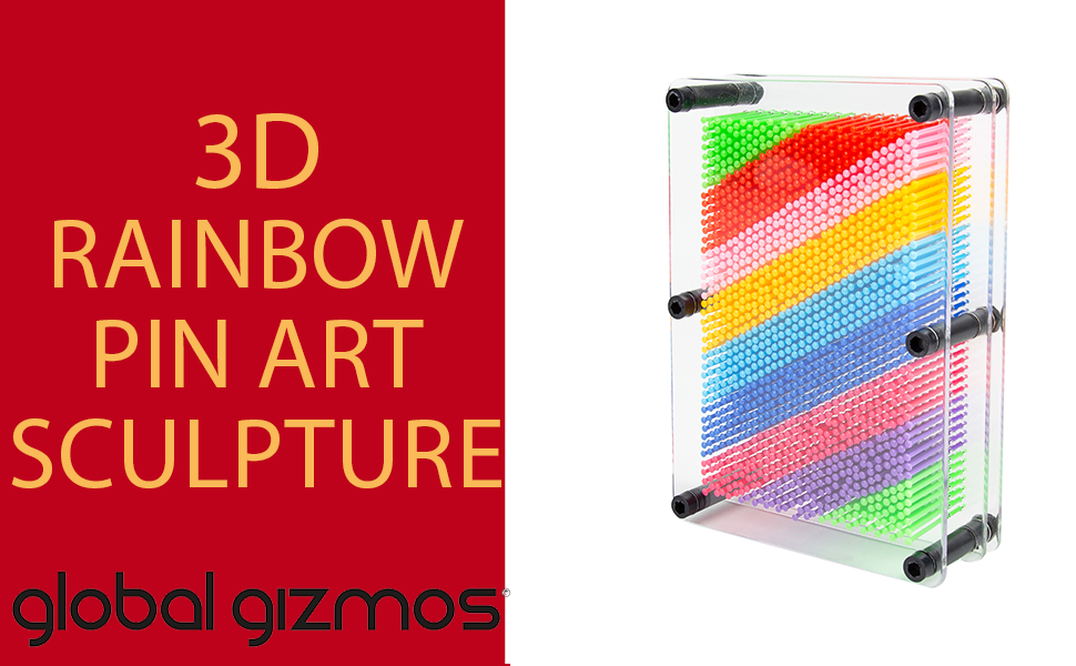Global Gizmos 45149 Rainbow Pin Art Impression Toy / Ideal for Home and