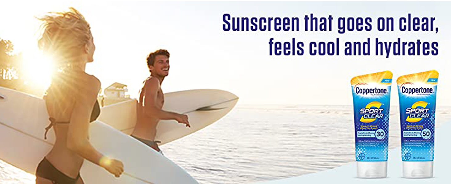 Coppertone, clear sunscreen, sunscreen, coppertone sunscreen, sunblock, gel sunscreen