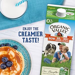organic milk, organic valley milk, organic fat free milk, fat free milk, half gallon milk