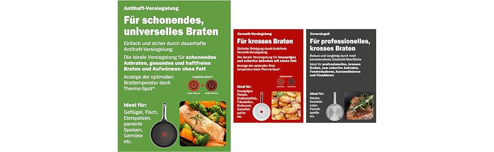 Tefal Virtuoso E49104 Poêle en acier inoxydable avec revêtement antiadhésif Titanium Pro, convient à tous les feux, cuis 987b275e Fc51 48a1 90ae Decd420ac5c4. CR0,0,1940,600 PT0 SX970