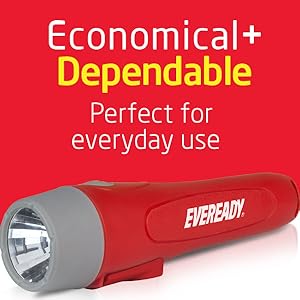 economical and dependable, perfect for everyday use, flashlight, eveready gold batteries