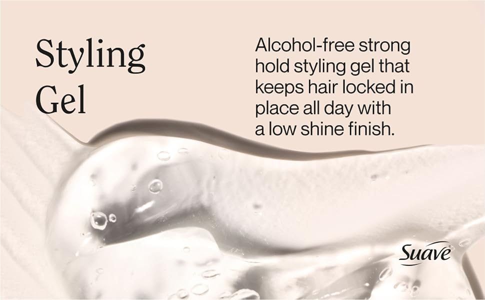 Alcohol-free strong hold styling gel that keeps hair locked in place all day with a low shine finish