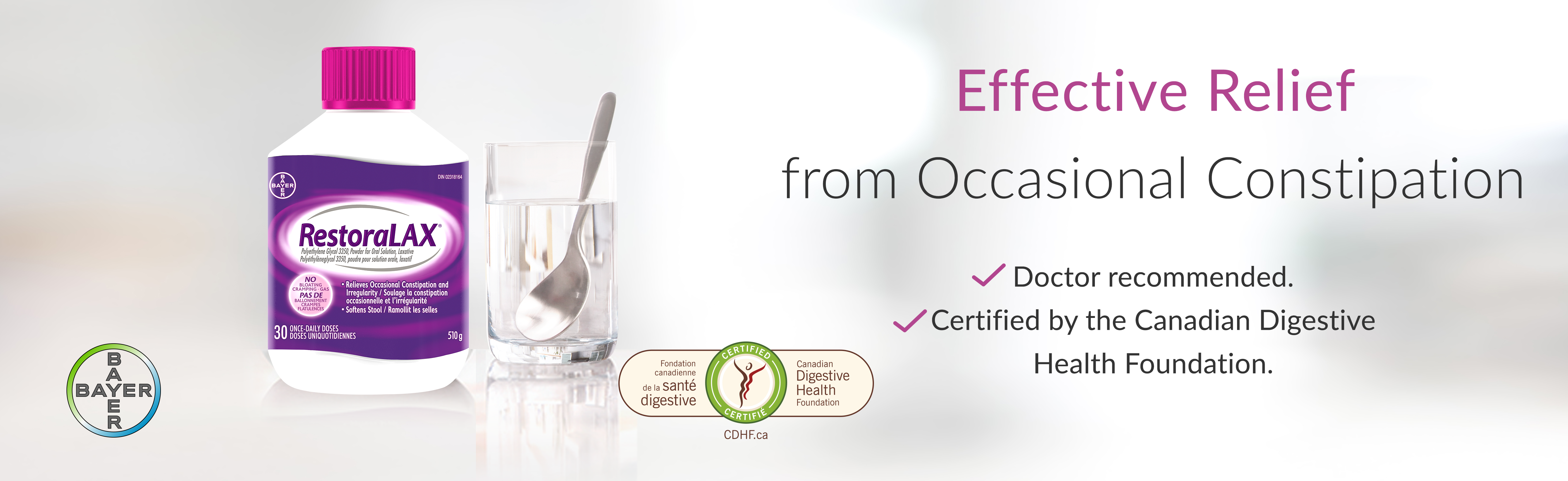 RestoraLAX Powder Laxative, Effective Relief, No Taste, No Grit, No Gas