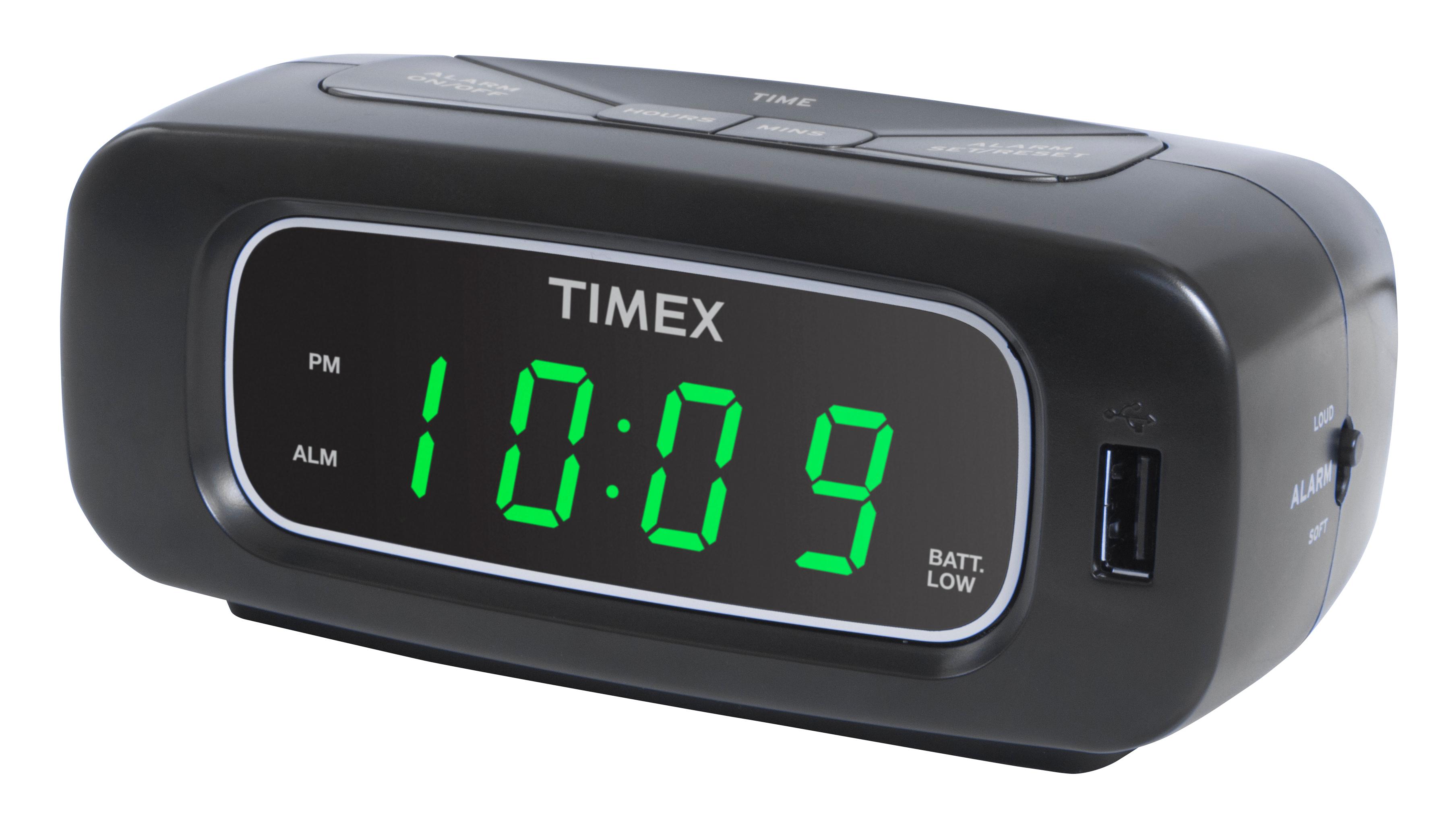 Timex T1210B Alarm Clock with 1 Amp USB Charge Port