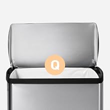Amazon Com Simplehuman 50 Liter 13 2 Gallon Rectangular Kitchen Step Trash Can Brushed Stainless Steel Home Kitchen
