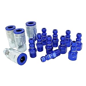 Milton Coupler & Plug Kit - (T-Style, Blue) - 1/4