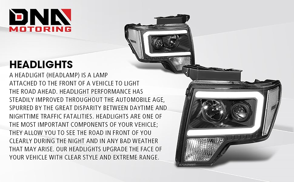 DNA MOTORING HLLBF15009BKCL1 Pair LED DRL Projector