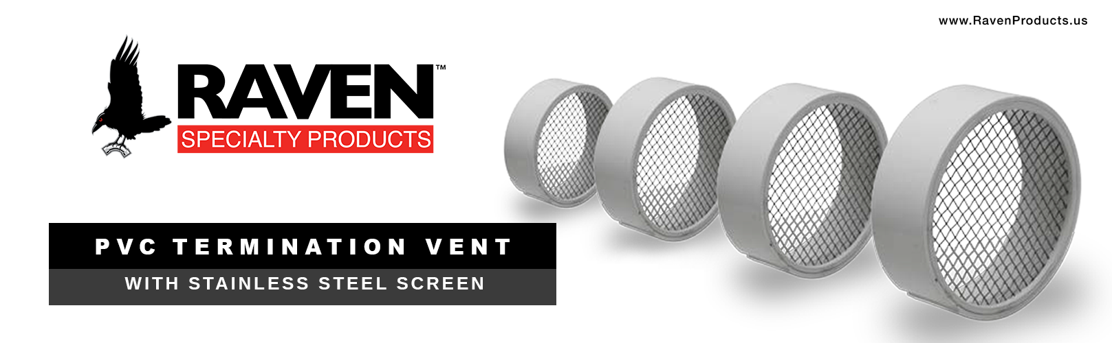 Raven R1509 PVC Termination Vent with 304 Stainless Steel