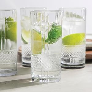 highball glasses; cocktail tumblers; crystalline highball glasses; crystalline cocktail tumblers