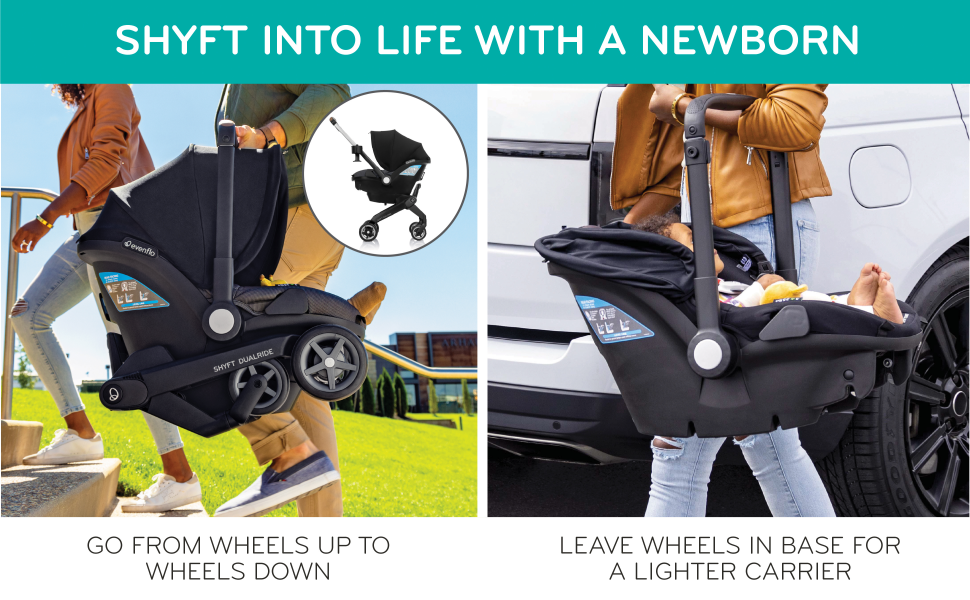 Evenflo Shyft DualRide with Carryall Storage Infant Car