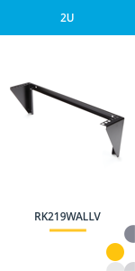StarTech 2U Vertical Wall-Mount Rack Bracket, 19in, 125lb, TAA (RK219WALLV)