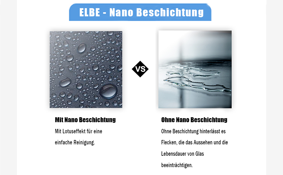 Elbe Duschtrennwand 100x0cm Walk In Duschwand Mit Einer Dicke Von 8mm Transparentes Gehartetes Glas Mit Nano Beschichtung Amazon De Baumarkt