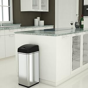 garbage can rubbish bin stainless steel waste recycle kitchen appliance home clean