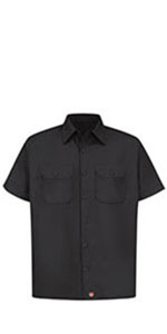 utility short sleeve shirt, red kap utility shirt, utility work shirt