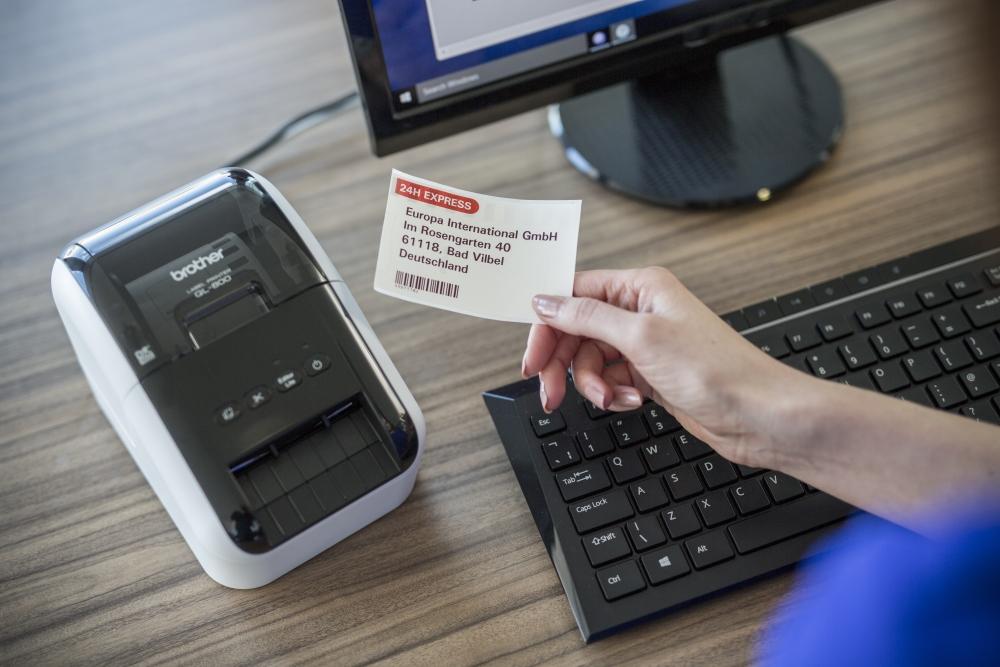 Brother QL800 Label Maker, USB 2.0, Address Label Printer, Desktop, Up