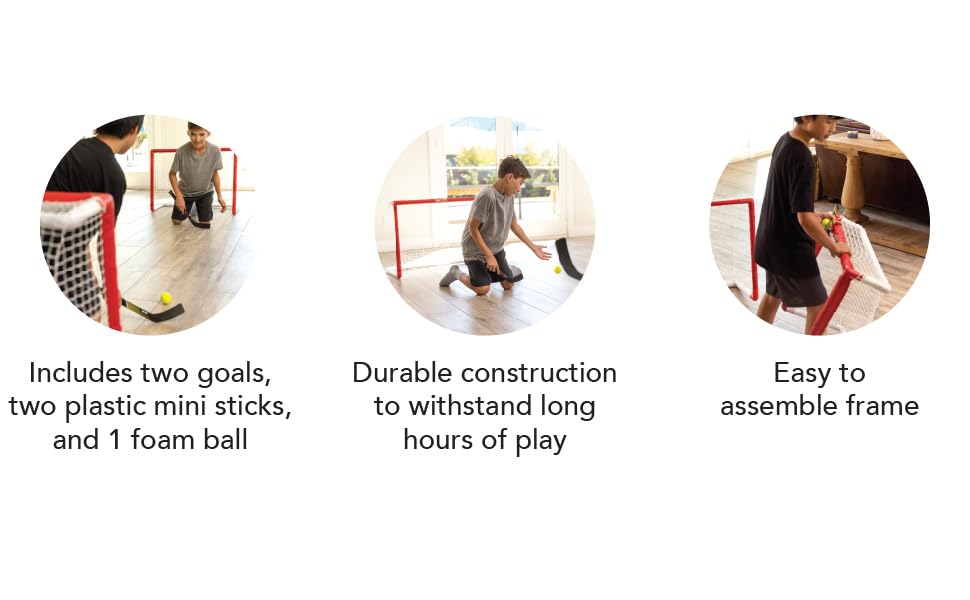 SKLZ Pro Mini Indoor Miniature Hockey Set, Includes 2 Goals, 2 Sticks