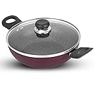 Vinod, Cookware, Frying pan, Frypan, kadai, Kadhai, Glass Lid, Induction, Dosa Tawa, Tava ,