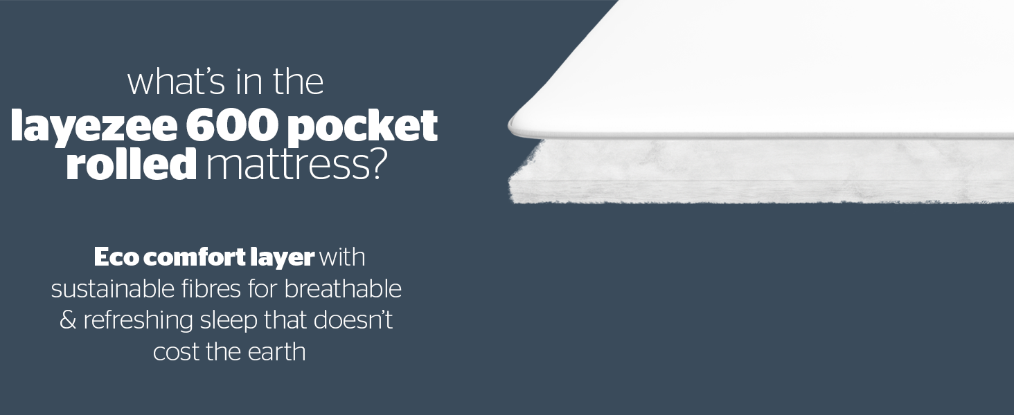 Layezee by Silentnight 600 Pocket Rolled Mattress, Back Support and