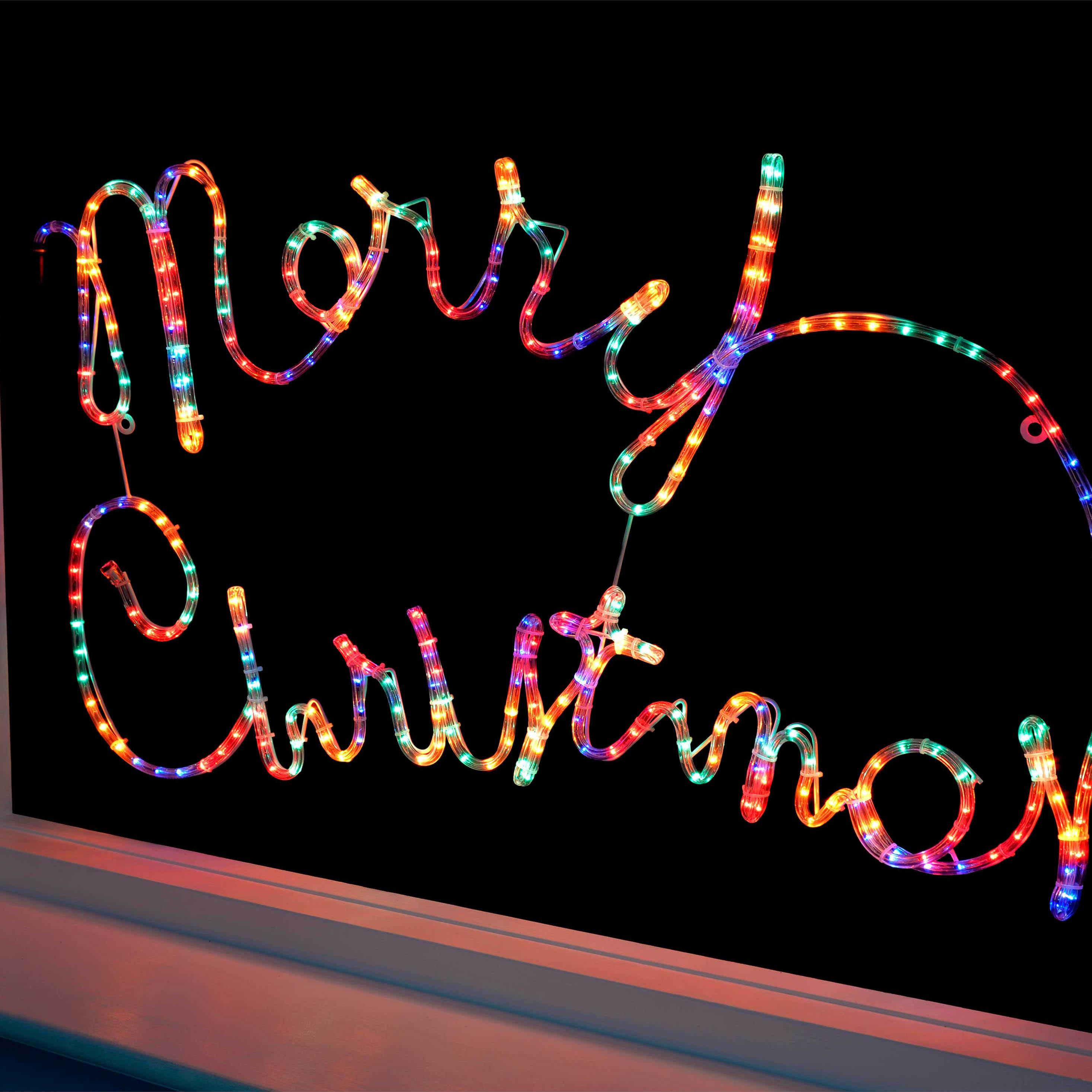 WeRChristmas Merry Christmas Rope Lights Silhouette Decoration, 100 cm