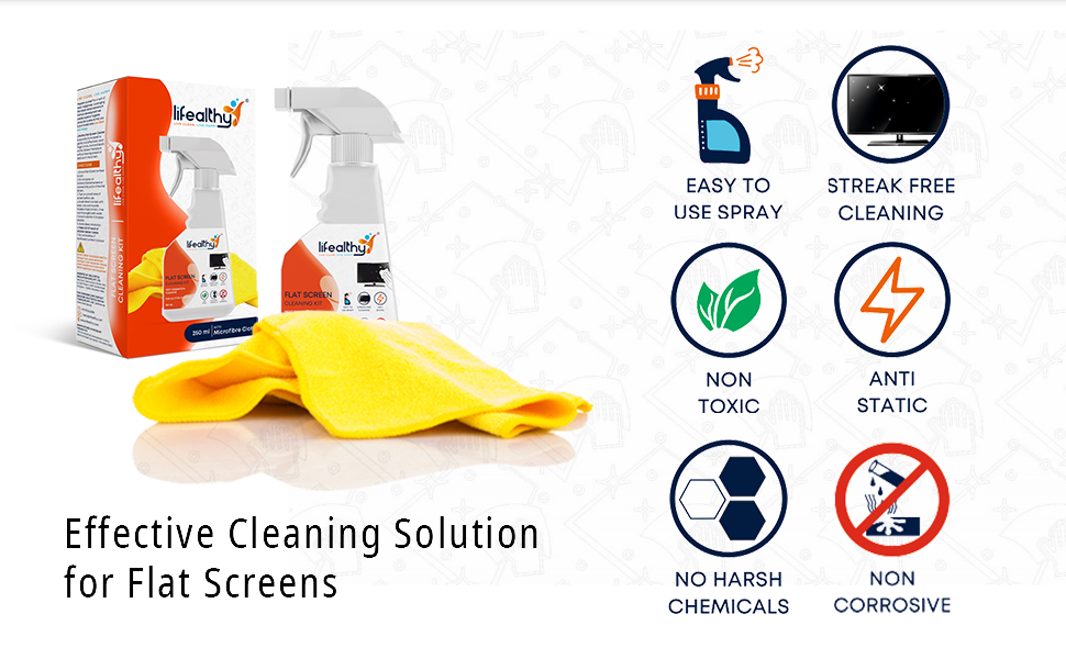 Lifealthy Universal Flat Screen Cleaning Kit Combo with Extra Large