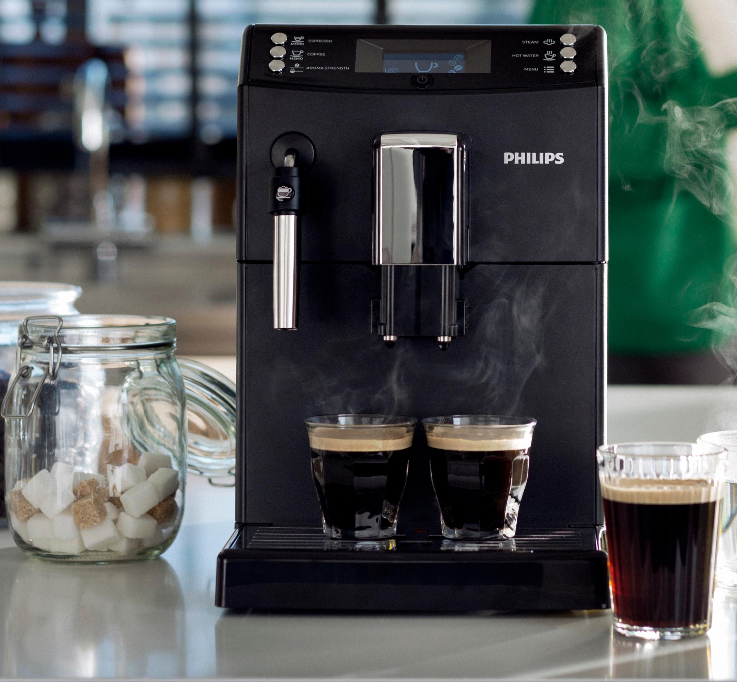 Amazon.de Philips EP3510/00 Kaffeevollautomat, Milchschaumdüse, AquaClean, schwarz