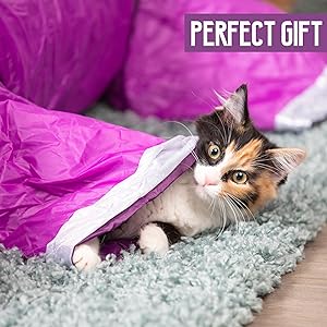 Pet Craft Supply Magic Mewnicorn Multi Cat Tunnel Boredom Relief Toys with Crinkle Feather for Cats