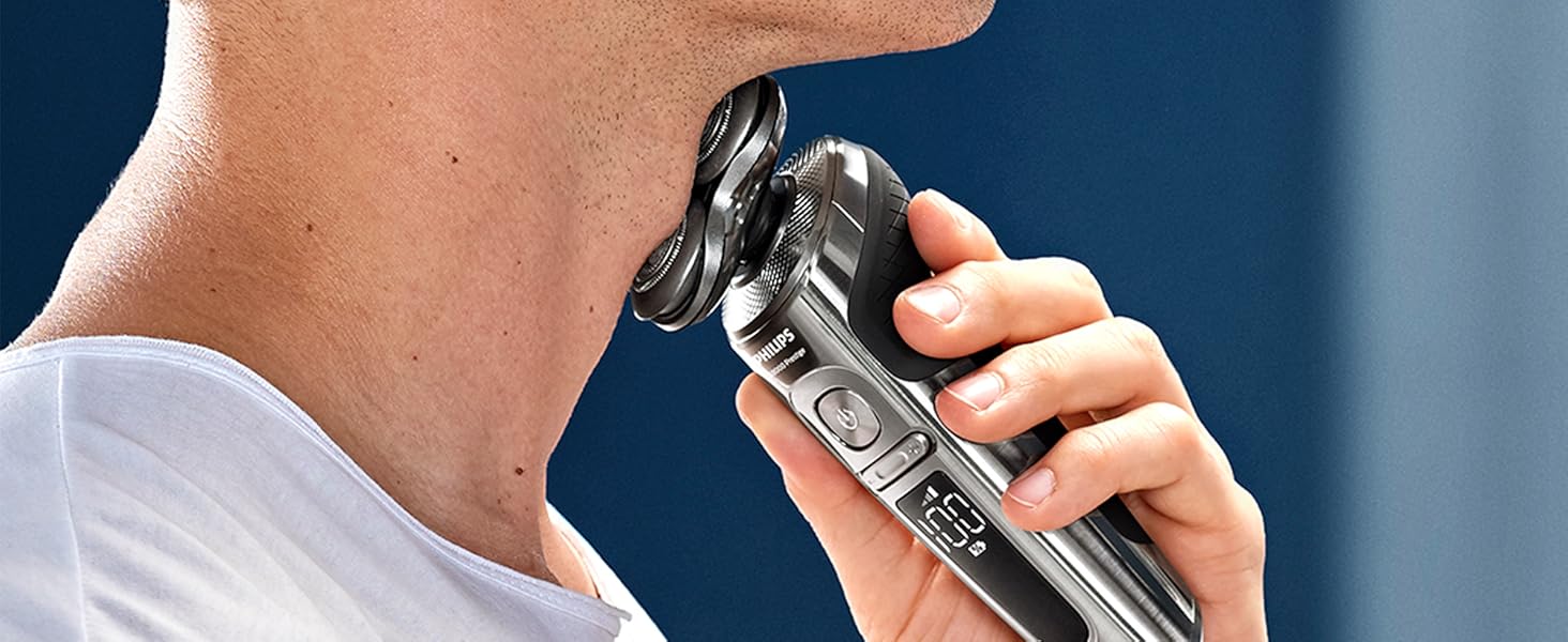 Philips SP9860/16 Elektrischer Nass und Trockenrasierer Series 9000 Prestige mit NanoTech