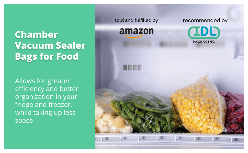 IDL Packaging 6" x 8" Small Chamber Vacuum Sealer Bags for Food (Pack