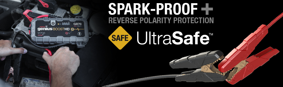 compact, boost GB70, ultrasafe, spark proof, reverse polarity protection, powerful, jump start